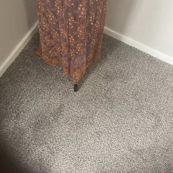 Vtg RIVA DESIGNS Y2K Orange/Blue Beaded Sheer Lace Gown HOCO Evening Prom Sz 0 - Picture 7 of 16